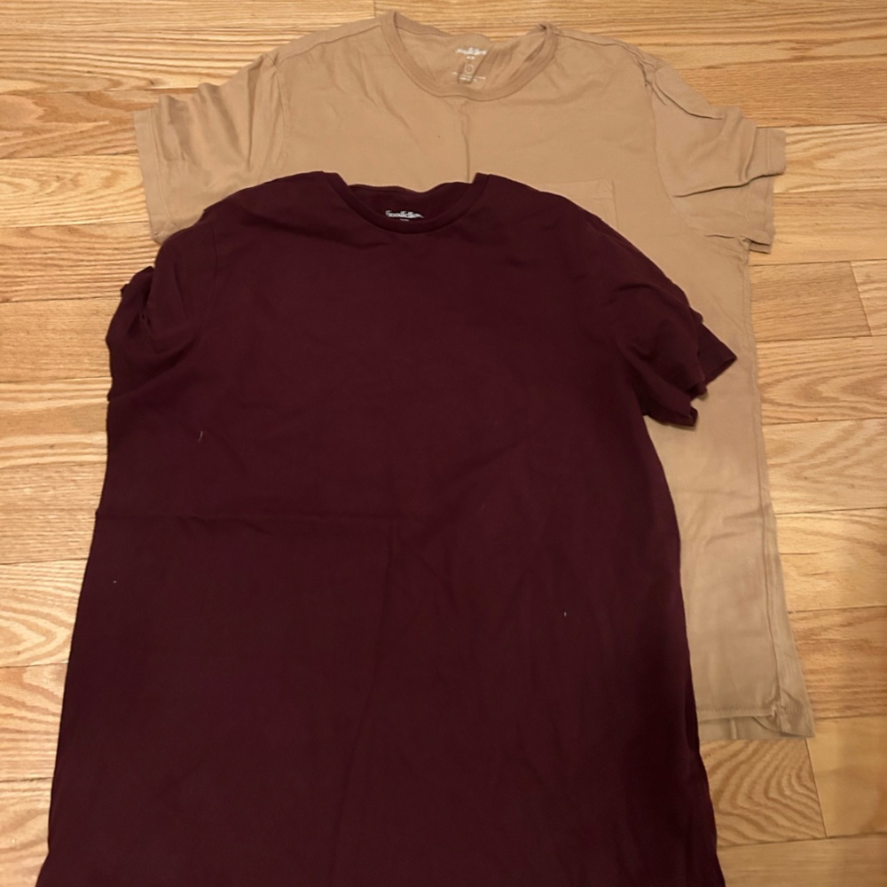 Goodfellow & Co Maroon + tan tees
